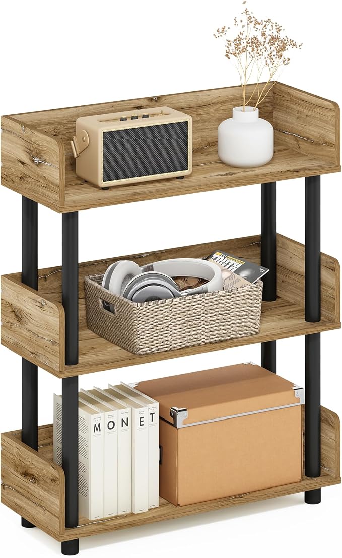 Furinno TURN-N-TUBE 3-Tier Display Shelf, Storage Shelves, Book Shelf, Open by Furinno-FitsYourSpaceFitsYourBudget