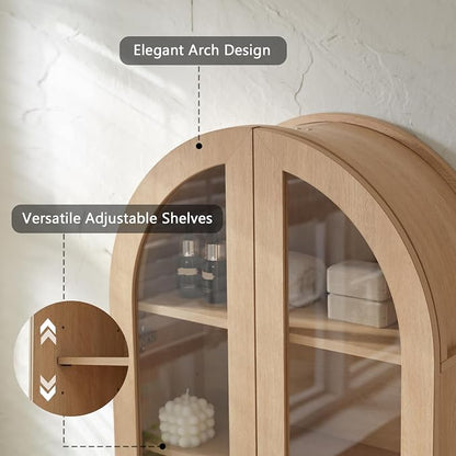 Bathroom Arched Wall Cabinet Over The Toilet Storage Cabinet, 23.5×31.4 Inch - Image 3