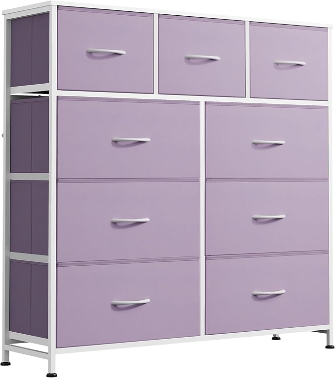 WLIVE 9 Drawer Dresser, Fabric Storage Tower by WLIVE