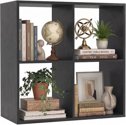 POWERSTONE 4 Cube Storage Organizer, 2 Tier Cubby Bookshelf Freestanding - Image 9