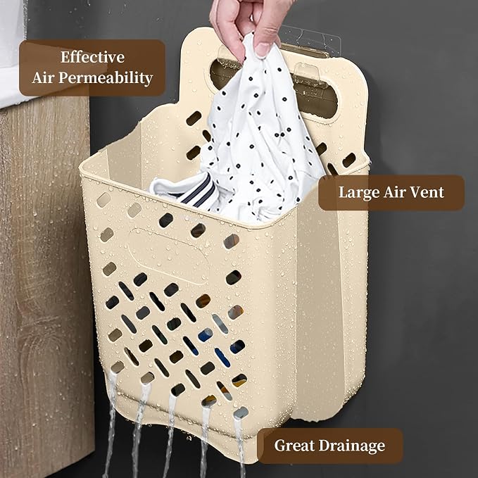 Laundry Basket Hamper, Hanging Wall Collapsible Laundry - Image 5
