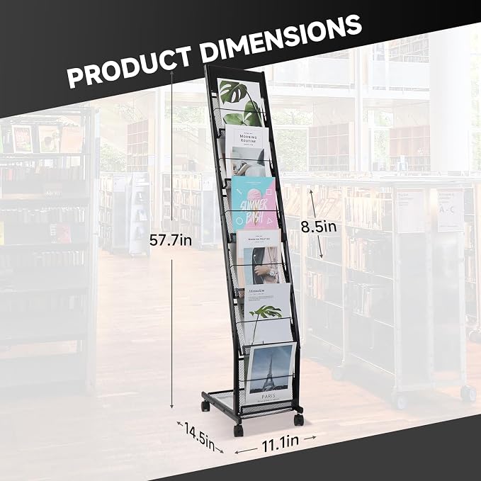 Floor-Standing Magazine Rack 6-Layer - Image 2
