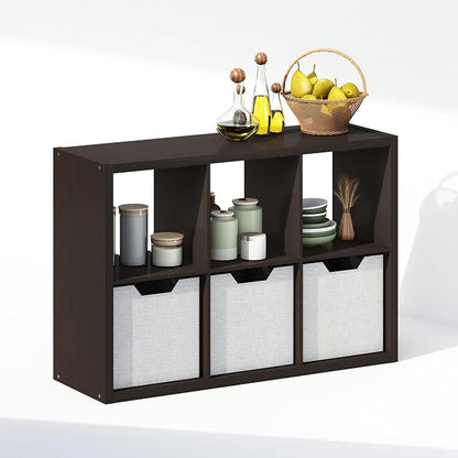 Furinno Cubic Extra Thick 6-Cube Closet Organizers and Storage, Dark Oak | 14.6 - Image 5