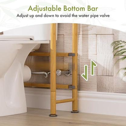 AmazerBath Bamboo Over The Toilet Storage Shelf, 3-Tier Bathroom Storage - Image 7