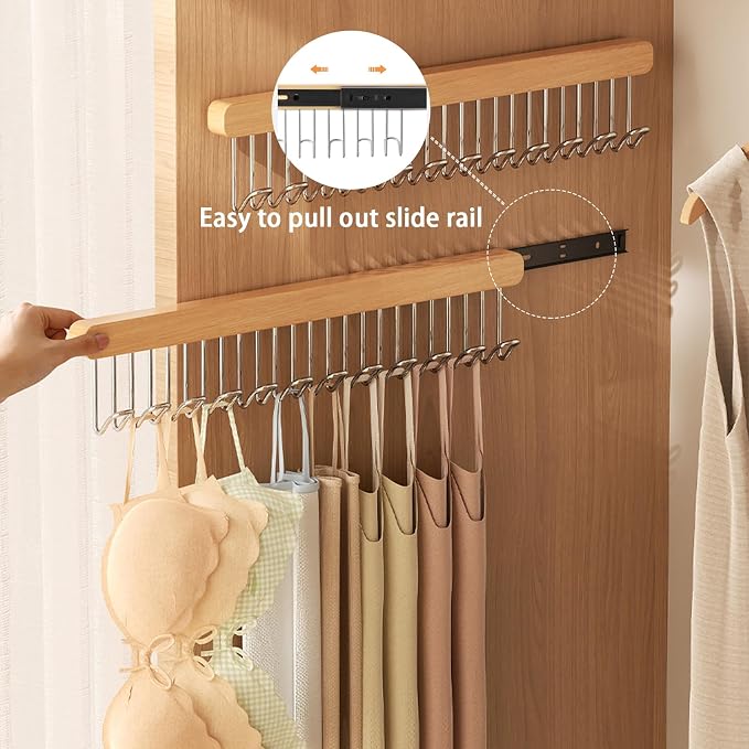2 Pack Closet Valet Rod, Pull Out Belt Hanger - Image 4