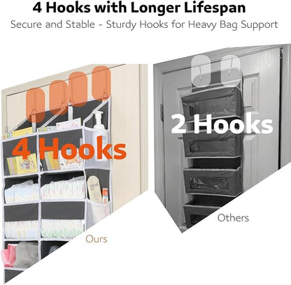 2 Pack Over the Door Organizer 5 Tiers, Extra Large Behind Door Storage of 10 - Image 7