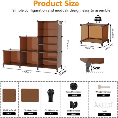 AWTATOS Closet Organizer 6 Cube Storage Shelves Portable Closet Clothes - Image 3