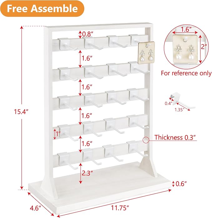 Ikee Design Free Assemble 2 Pcs Set Wooden Jewelry Display Rack - Image 2