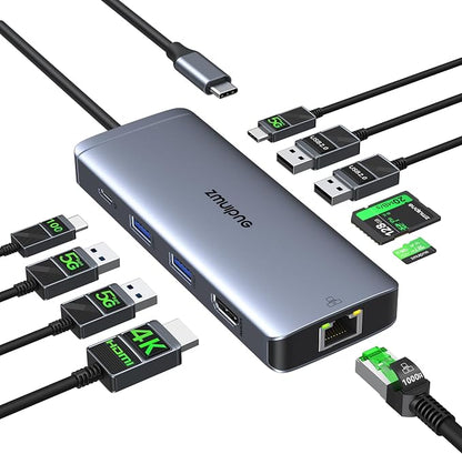 USB C Hub Ethernet USB C Adapters by ZMUIPNG