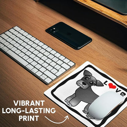 3dRose LLC 8 x 8 x 0.25 Inches Mouse Pad, I Love My Miniature Schnauzer Dog - Image 6