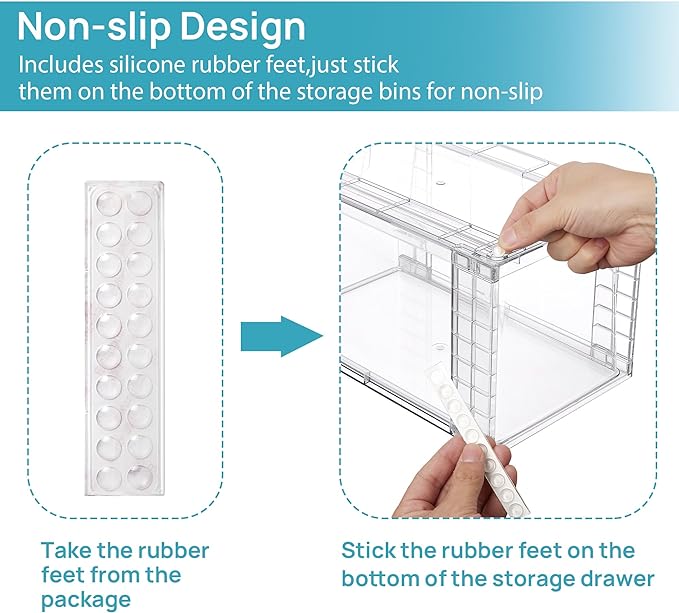 Vtopmart 4Pack Large Stackable Kitchen Pantry Storage Drawers, Acrylic Drawer - Image 7