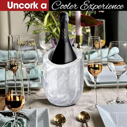 Flexzion Marble Wine Chiller Bucket – White Wine Cooler & Champagne Bucket - Image 2