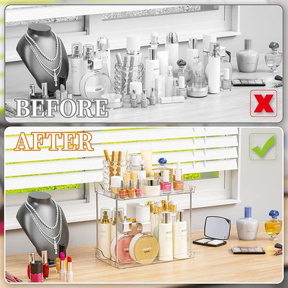 Yieach 2 Tier Bathroom Counter Organizer, Tiered Bathroom Organizer - Image 4
