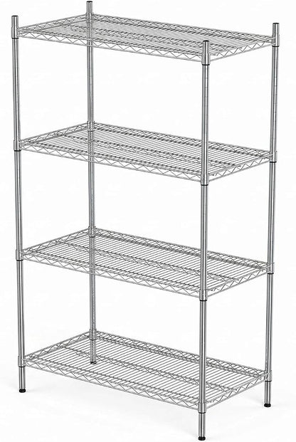 APLSS NSF 4-Tier Chrome Storage Shelves, Dry Environments, Commercial Heavy by HECMAC