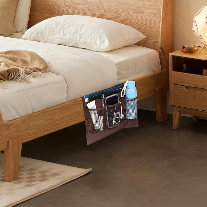 Bedside Storage Organizer with 4 Pockets, Bedside Caddy, Remote Control Holder - Image 5