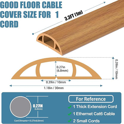 Floor Cord Covers for Wires 3.3FT Cable Hider Wire Cover Self Adhesive Cord - Image 2