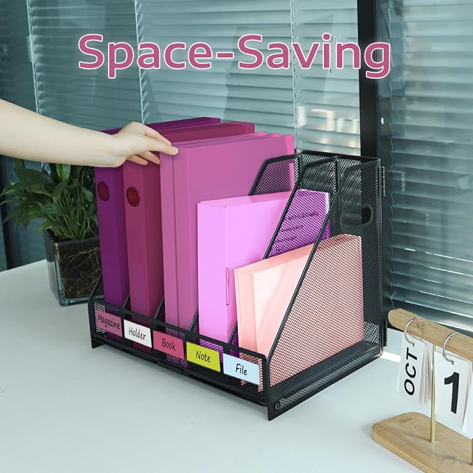 Desk Organizers, Metal Magazine File Holder - Image 6