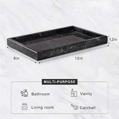 Marble Bathroom Tray for Countertop & Home Decor, Natural Decorative Marble - Image 3