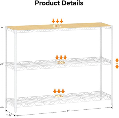 Homeiju 3-Shelf Storage Rack, Heavy Duty - Image 3