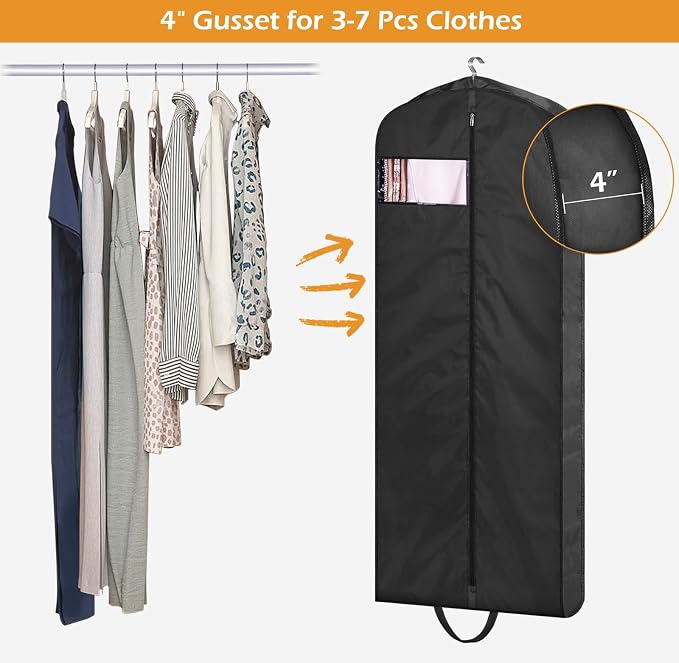 MISSLO 54" Garment Bags for Travel for Women Waterproof Dress Bags for Gowns - Image 5