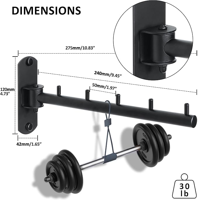 Mooche Swing Clothes Hanger Rack, Garment Racks Folding Clothes Bar Wall Mounted - Image 2
