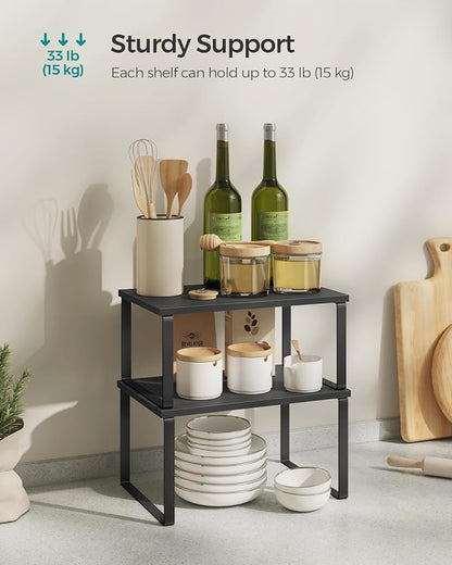SONGMICS Cabinet Organizer Shelf, Kitchen Storage, Spice Rack, Expandable - Image 5