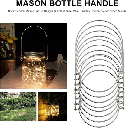 DOITOOL Mason Jar Wire Handles 8 Pack Stainless Steel Wire Hangers Compatible - Image 4