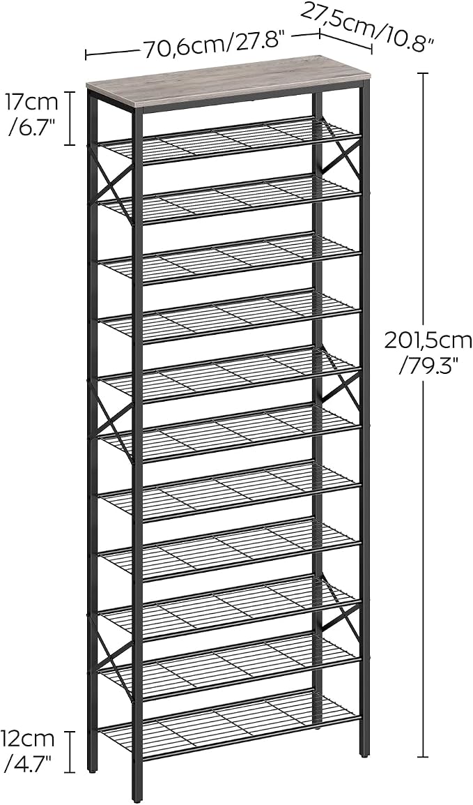 YATINEY 12 Tier Shoe Rack, Large Capacity Shoe Storage Organizer Holds 48 Pairs - Image 3