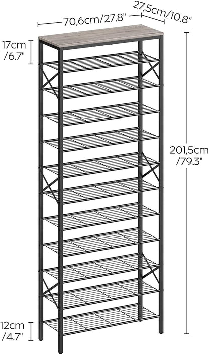 YATINEY 12 Tier Shoe Rack, Large Capacity Shoe Storage Organizer Holds 48 Pairs - Image 3