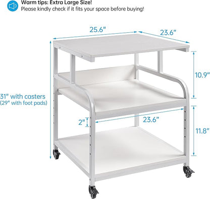Printer Stand, 25.6" x 23.6" x 30.9" Extra Large Printer Table - Image 2