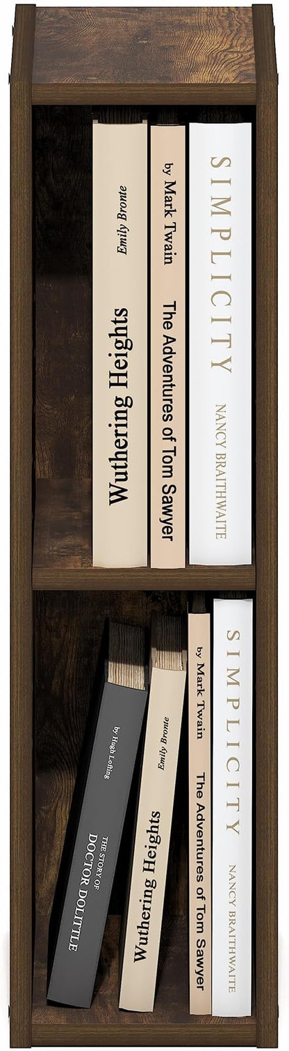 Furinno Fulda Book Shelf, 2-Tier Narrow Bookshelf, Bookcase - Image 5