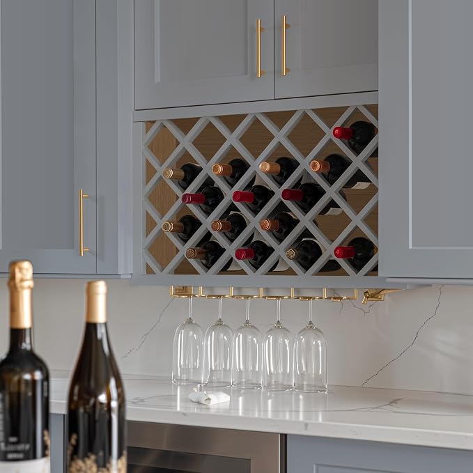 Solid Wood RTA Wine Bottle Rack Wall Cabinet - Image 2