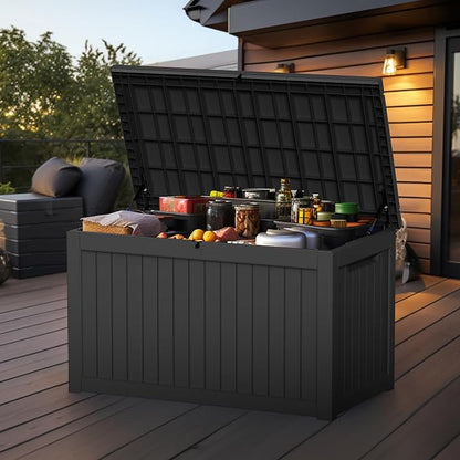 Vixzen 280 Gallon Deck Boxes Outdoor Waterproof, Lockable Storage Box - Image 2