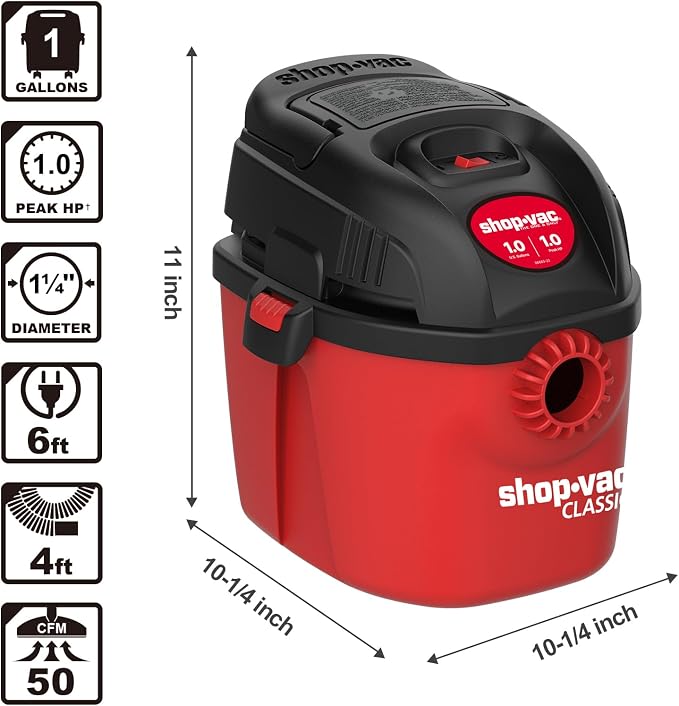 Shop-Vac 2021000 1 Gallon 1 Peak Wet/Dry Vac, Portable Compact Micro Vacuum - Image 5