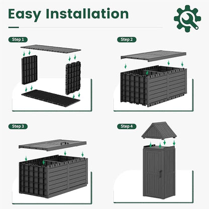 Bifanuo Deck Box Storage Shed Outdoor Storage Cabinet, Vertical Waterproof - Image 6