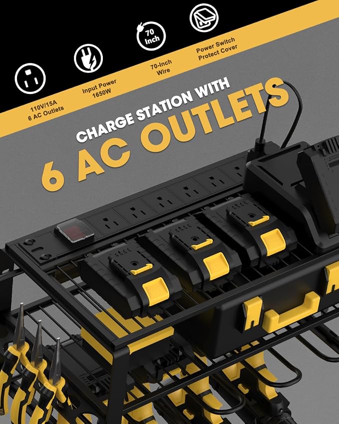 Wall Mount Power Tool Organizer and Charging Station - Image 2