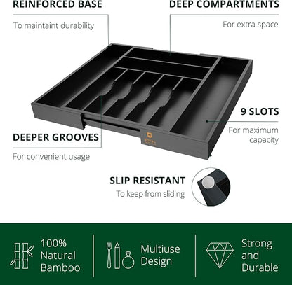 ROYAL CRAFT WOOD Luxury Bamboo Kitchen Drawer Organizer - Image 3