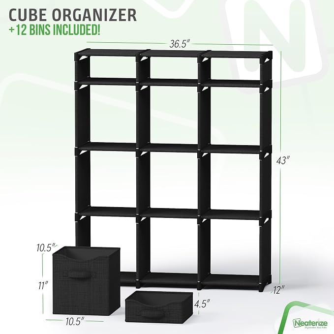 12 Cube Closet Organizers And Storage | Includes All Storage Cube Bins | Easy - Image 3