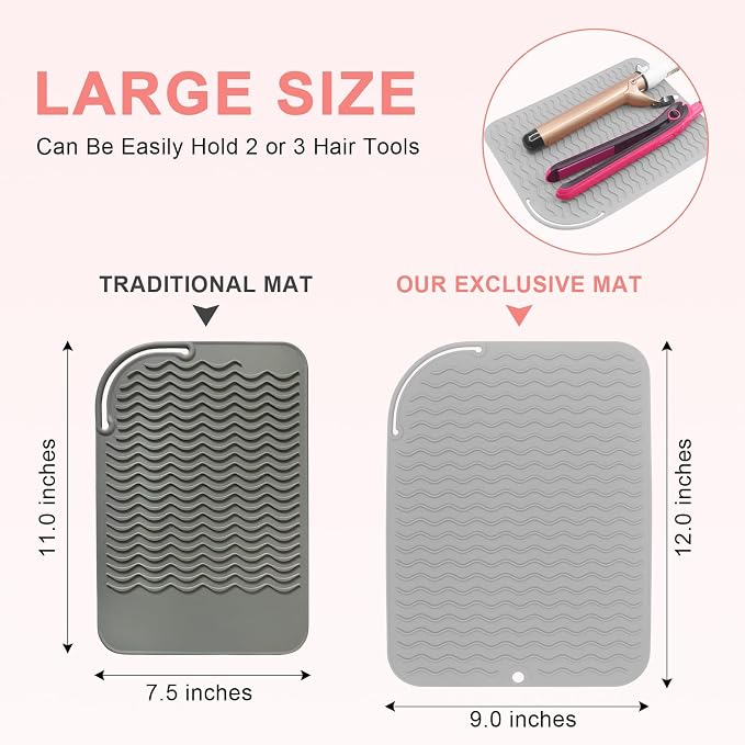 Plus Size Silicone Heat Resistant Mat, Portable Travel Hot Tools Pad Cover - Image 4