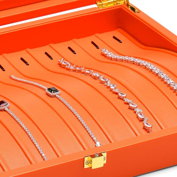 Oirlv Premium Leather Necklace Bracelet Organizer Tray - Image 4