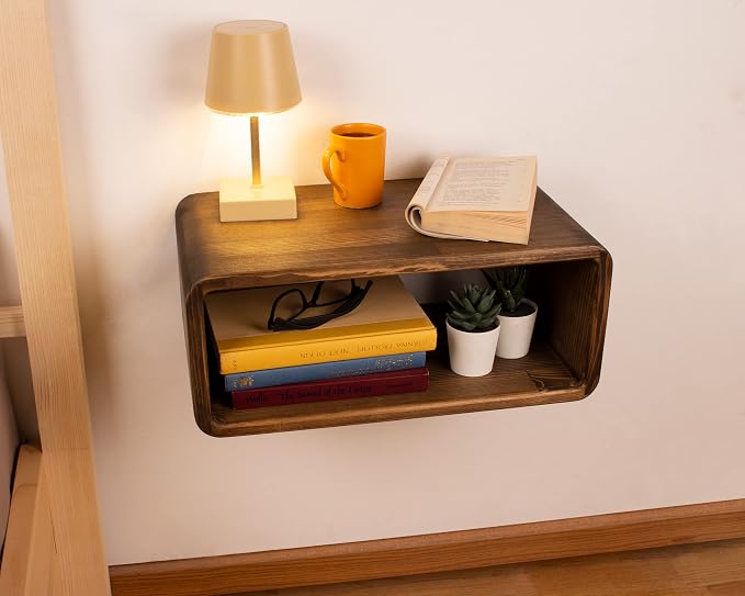 Floating Nightstand Wooden, Bedside Table, Nightstand Shelf, Wall Mounted - Image 4