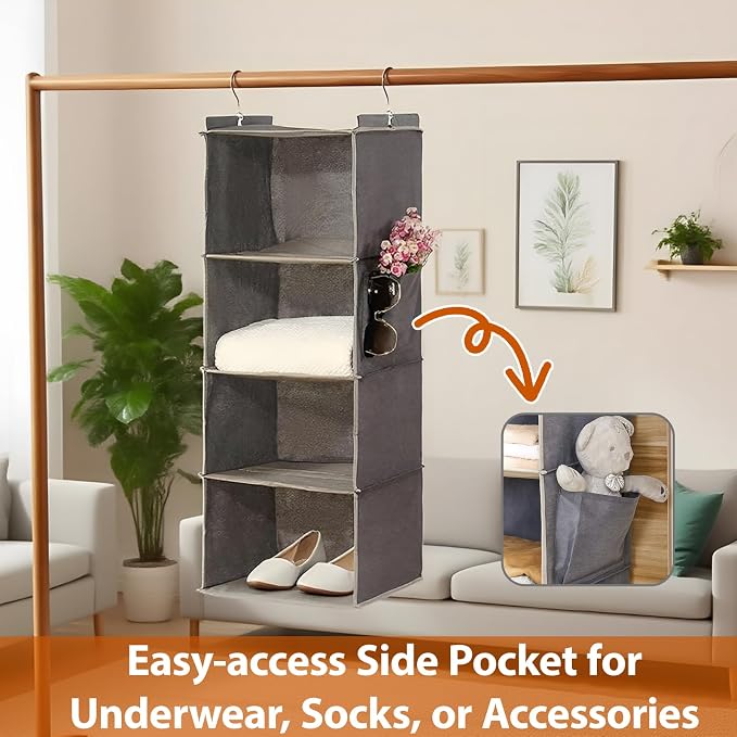 Hanging Closet Organizer 4 Shelf - Image 4