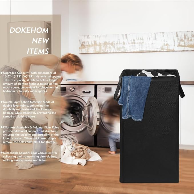 DOKEHOM 100L Laundry Basket - Image 2