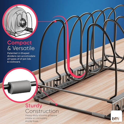Better Things Home 6+ Compact Pan & Pot Lid Organizer Rack - Image 3