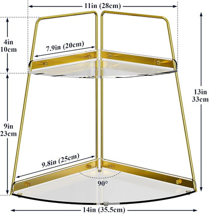 NiHome 2-Tier Acrylic Countertop Corner Organizer - Image 2
