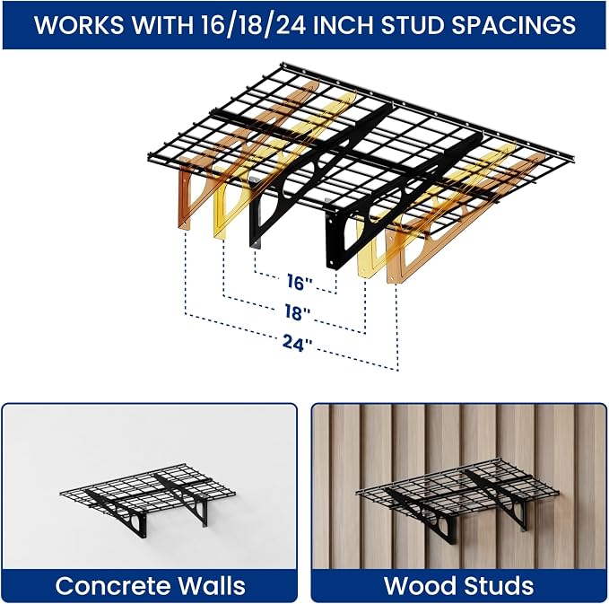 FLEXIMOUNTS 2x6ft Garage Shelving Wall-Mounted, Holds Up to 400 lbs, Garage - Image 6