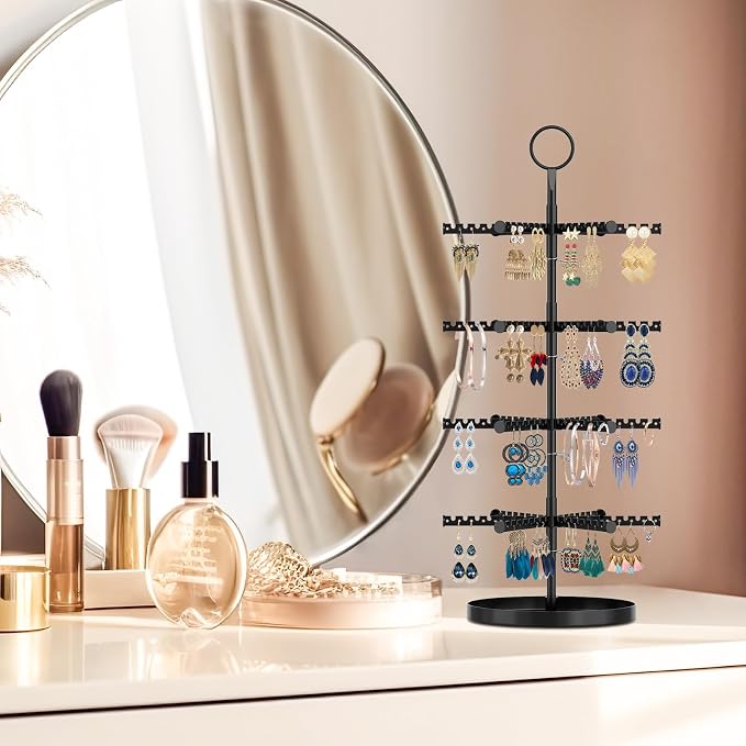 MODOWEY Rotating Earring Holder Organizer Tree Adjustable Display - Image 6