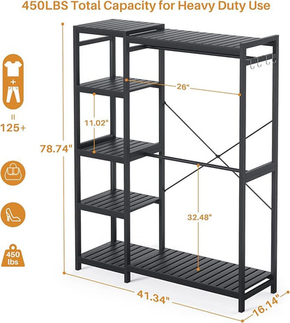 Homykic Bamboo Clothes Rack Garment Rack - Image 4