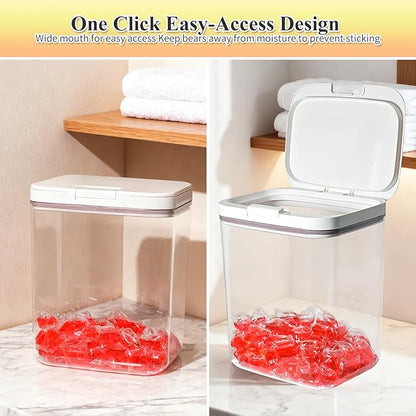 Gute Laundry Pod Holder with Lid - 186oz Sealed Automatic Pop-Up Dispenser - Image 4