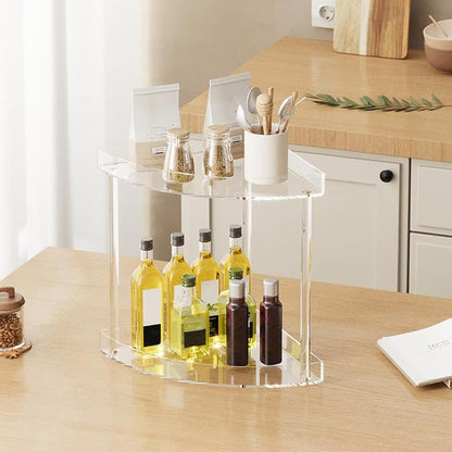 Bathroom Counter Organizer Countertop 2 Tier Storage Acrylic Corner Makeup - Image 6